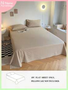 1 Stück helles Kamel-Einbettlaken, superweiches Bettlaken für Jungen und Mädchen Schlafzimmer, maschinenwaschbar, einfach lässig für den Alltag, Bettwäsche für den Schulanfang, Twin, Full, Queen, King - Khaki - Übersicht 1
