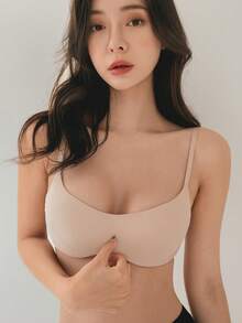 DAZY Holiday Season Super Thin Bra, Bride Lingerie For Women, Breathable Backless Strapless Bra, Soft Seamless Wireless Bra, Sexy Cropped Top Elastic Bra - Dusty Pink - View 8