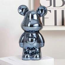 18cm Ceramic Cute Heart-Shaped Teddy Bear Figurine, Cartoon Design, High-End Decor, Suitable For Living Room, Cabinet, TV Stand And Bar Display - 1PC - View 4