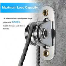 2/4Pcs Heavy Duty Fixed Pulley Detachable Pulley Block Kit Wall-Mounted Pulley Loading 176 Lb For Sliding Gate And Wire Rope - Silver - View 7