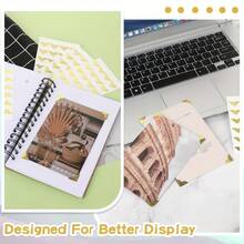 120 buah Stiker Sudut Foto Emas, Stiker Sudut Bingkai Foto Perekat Sendiri, Cocok untuk Scrapbook, Album Foto, Dekorasi Buku Harian, Menempelkan Sudut Foto, Kerajinan Tangan DIY - Satu-Ukuran - View 3