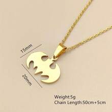 Warner Bros 1pc Stainless Steel Bat Pendant Necklace, Exquisite Superhero Pendant Choker, Minimalist Daily Wear Accessory, Halloween Cosplay Party Accessory, Unisex (Random Style) - Multicolor - View 5