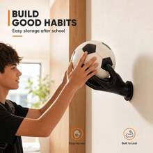 1Pc Hand-Shaped Wall Mounted Ball Holder, Creative Sports Ball Storage & Display Rack For Basketball, Soccer, Volleyball And Football, Space-Saving Organizer For Bedroom, Garage, Gym & Game Room - Multicolor - View 3