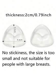 2Pcs Non-Adhesive Silicone Bra Inserts, Invisible Thick Push Up Reusable Soft Pads For Bikini, Halter Tops & Seamless Underwear (Non-Adhesive, 9cm Wide, Not Suitable For Large Bust) - Multicolor - View 3