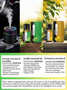 180ml Car Humidifier, Auto Shut-Off, USB Powered, 2 Mist Modes, Ultrasonic Quiet, Aromatherapy Diffuser, LED Light. Black/White, 6 Fragrances. Suitable For Car/Office/Bedroom/Hotel. Combo Set. Car Accessories. - A - View 27