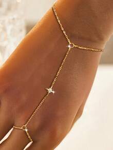 1 buah Gelang Cincin Jari Bintang Delapan Bertabur Berlian Imitasi Perak Sterling S925, Desain Gaya Dingin Mewah Minimalis, Perhiasan Tangan Satu Potong Niche Kelas Atas Eropa dan Amerika, Cocok untuk Kasual Sehari-hari, Liburan, Pantai, Suasana Dingin yang Santai, Hadiah Aksesori Pribadi yang Indah dan Serbaguna - Bintang - View 6