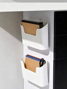 2pcs/Set No-Drill Wall-Mounted Storage Rack, Multi-Functional Cosmetic And Miscellaneous Items Organizer, Suitable For Back To School Season - Multicolor - View 6