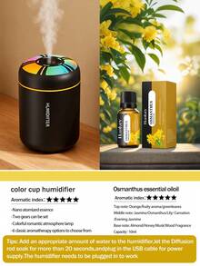 Colorful Gradient Humidifier With LED Light, USB Plug, 6 Essential Oil Options, Quiet Humidification. Suitable For Air-Conditioned Rooms, Bedrooms, Hotels, Offices, Dorms, Bathrooms, Pet Rooms, Yoga Studios. - Mist - View 23