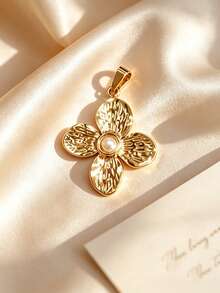 Multi-Style Glossy Embossed 3D Floral & Leaf Stainless Steel DIY Pendant, Fan-Shaped Wing & Four-Petal Flower Reconfigurable Assembly, Light Business Garden Office, Floral Afternoon Tea Salon, Small Outdoor Engagement Tea Party, Best Friend Store Visit, Gentle Pastoral Style Wearable Accessory - Multicolor - View 4