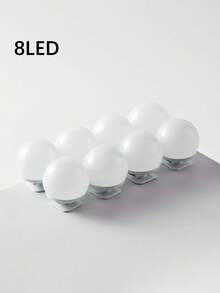1件 4/6/8/10/12/14 LED 化妝鏡燈,USB供電,3色照明,觸控調光控制,附顏色設定、觸控調光與360°旋轉功能,適合化妝室、更衣室或臥室 - 暖白光 - 查看 11