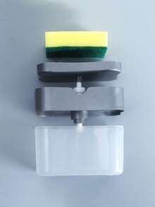 Manual Liquid Soap Dispenser With Integrated Sponge Holder - Space-Saving Manual Kitchen Sink Organizer, Suitable For Dishwashing And Handwashing; Easy To Maintain, No Electricity Required; Durable Plastic Soap Pump And Sponge Holder; Compact Countertop Accessory; Perfect For Kitchen, Outdoor Camping, RV, Bathroom, Toilet And Patio; Ideal For Home, Home Cooks, Renters And Enthusiasts - One Size - View 6