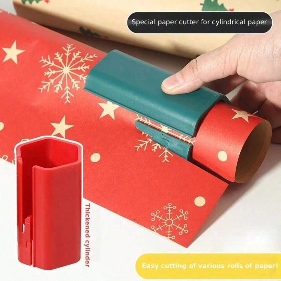 1pc Wrapping Paper Cutter, Holiday Party Cutting Tool, Paper Cutting Sliding Tool Set, Valentine's Day Gift Wrapping Cutting Supplies, Suitable For Handmade Crafts, Birthday Gift Wrapping, Gift Wrapping Rolls, Halloween, Christmas, Birthday Party And Other Occasions. - Multicolor - View 1