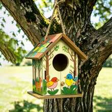 Outdoor Garden Villa Backyard Birdhouse Hanging Decor, Gift For Bird Lovers, Suitable For 11 Holidays And 4 Seasons, Warm Little Home For Birds - A - View 1