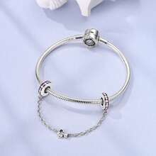 1pc S925 Sterling Silver Bracelet Safety Chain, Original Heart Lock, Butterfly, Evil Eye Multiple Rhinestone Designs, Thin Chain Anti-Drop Protection For Beaded Bracelets, Gold And Silver Dual Colors Optional, Versatile Accessory, Suitable For Handmade DIY Bracelet Making, Exquisite And Durable For Daily Wear - Multicolor - View 5