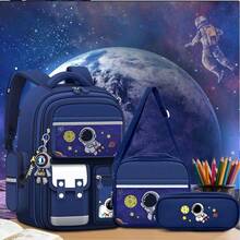 3pcs Space Astronaut Boys Large Capacity Backpack Set With Lunch Bag, Pencil Case And Pendant - Sets - View 1
