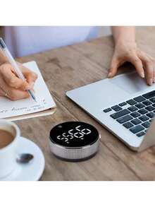 SOKANY Multifunctional Round Timer, Battery Powered (3 X AAA Batteries), LED Large Screen Design, With Timer Function, 3-Level Adjustable Mute Mode, Magnetic Design, Suitable For Baking, Studying, Sports And More - Other - View 3