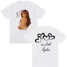 Singer Die Ayliva Tour 2025, Maglietta per Uomo e Donna, Abbigliamento Estivo, Magliette di Moda Estetica, Maglietta Vintage Realizzata in Cotone di Alta Qualità J69K - Bianco - Visualizzare 1