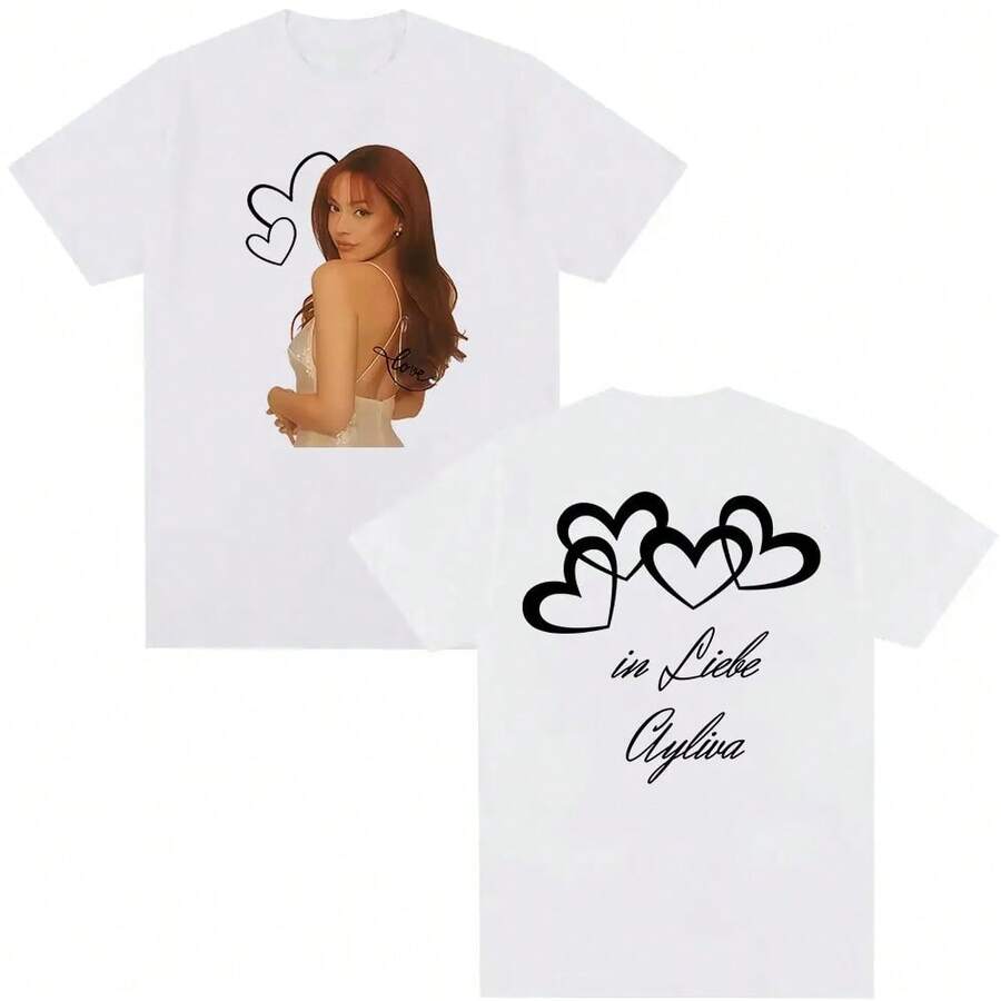 Singer Die Ayliva Tour 2025, Maglietta per Uomo e Donna, Abbigliamento Estivo, Magliette di Moda Estetica, Maglietta Vintage Realizzata in Cotone di Alta Qualità J69K - Bianco - Visualizzare 1
