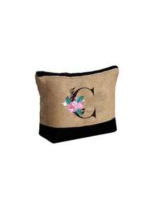 Women's Beach Tote Bag With Shoulder Strap, Pink Peony Flower A-Z Letter Print Tote Bag, Comes With Shoulder Strap And Makeup Bag; Vacation Beach Commute Shopping Bag, Gift Bag With Side Pockets, Large Capacity Handbag, Can Hold Books, Cosmetics, Parasol, Suitable For Daily Commute, Travel, Picnic, Camping, Students, Large Capacity Laptop Tote Bag, Student Commute Canvas Bag, Back To School Gift, Teacher's Day Gift - Multicolor - View 14