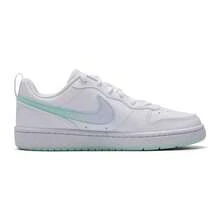 Nike New COURT BOROUGH Big Kids Flat Low-Top Versatile Casual Skate Shoes - White/Blue-green - View 7