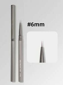 1 Peça Pincel de Linha Ultrafina para Arte de Unhas com Tampa, Cabo de Metal Preto, Ferramenta de Arte de Unhas para Flores Florescentes de Linha Longa - Multicolorido - Visão 5