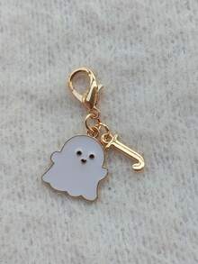 1PC Zinc Alloy Ghost Pendant And Letter Marked Keychain Charm, Bag, Backpack, Wallet, File Bag, Car Key Accessory Pendant, Holiday Party Gift, Birthday Gift, Mother's Day/Father's Day Gift, Back To School/Graduation Season Gift, Halloween Gift, Creative Handmade Keychain - Multicolor - View 10