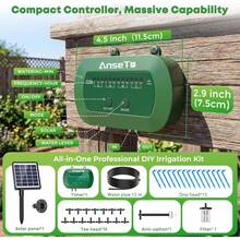 Rotatable Solar Panel Automatic Drip Irrigation Kit 12 Timed Watering Modes With Low Water Alert For Summer Vacation Garden And Balcony Plant Care - A - View 9