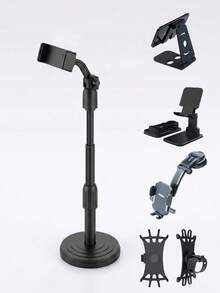 1 buah/Dudukan Ponsel Putar yang Dapat Diatur, Tripod Meja ABS Tahan Air, Dudukan Video/Streaming Langsung Ponsel, Dudukan Mudah, Penahan Ponsel (Lihat Video di Halaman untuk Langkah-langkah Pemasangan), Hadiah, Kado, Dudukan Tetap - hitam - View 9