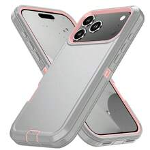 3-In-1 Shockproof Phone Case With Multi-Layer Composite Structure Design, Featuring Excellent Shock Absorption, Anti-Slip And Scratch-Resistant Performance, Providing Comprehensive Protection For Phone Body. Suitable For Mainstream Smartphone Models, Ideal Holiday Gift With Practicality And Quality - Light Gray Powder - View 2