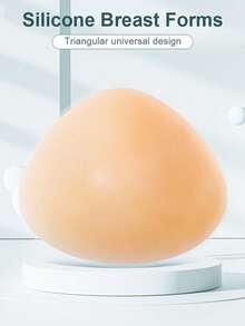 ANGDIE 1 件硅胶三角形乳房假体，人造硅胶乳房形状胸垫，适用于女性乳房切除术后一般使用 - 卡其色 - 查看 2