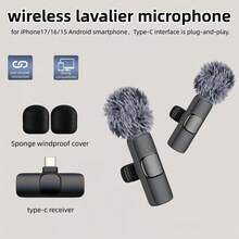 2 buah Mikrofon Lavalier Nirkabel USB Tipe-C Pasang dan Mainkan, Peredam Kebisingan Cerdas, Untuk iPhone 17/16/15, Ponsel Pintar Android, Kompatibel dengan Adaptor Lightning untuk iPhone, Laptop, Mikrofon Lavalier Nirkabel, Cocok untuk Vlog, Rapat, Pembelajaran, Perekaman Video Pendek, Streaming Langsung, Siaran Langsung - Meningkatkan Kualitas Audio - Hitam - View 5