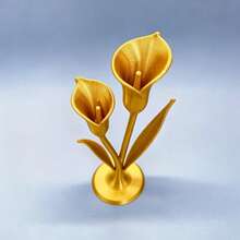 PLA Material Nordic Style 3D Printed Calla Lily Small Flower Decor, Gold Desktop Ambient Home Decoration Craft - Gold - View 3
