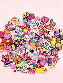 10-20-30-50-100 Pcs Hot Selling Pink Random Mixed Series DIY, Shoe Charm Accessories, Suitable For Various Wristbands, Bags And Accessories - PVC Mate - Multicolor - View 6