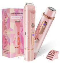 IPX7 Waterproof Women's Electric Trimmer & Epilator, 2-In-1 Multifunctional Interchangeable Blade Head Shaver, Suitable For Bikini Area, Underarms, Legs And Face, Compact USB Rechargeable, Painless Smooth Non-Irritating To Skin, Portable Home & Travel Beauty Grooming Device - Multicolor - View 13