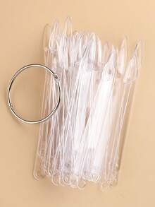10pcs Clear Ring-Shaped Nail Art Practice Tips, Transparent Fan-Shaped Nail Polish Display Sheets, Nail Art Color Display Board, Nail Art Supplies, Nail Art Tools, Nail Art Accessories - Clear - View 4