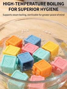 Soft Rubber Building Blocks For Infants, Educational And Cognitive Toys For Early Learning, Stacking And Building, Designed For Grasping Training, Chewable Soft Rubber Toys, Suitable For Baby, Promoting Cognitive Development, Birthday/Halloween Gift - Multicolor - View 9