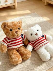 30CM Teddy Bear Plush Doll, Detachable Clothes, Children's Plush Doll, Baby Shower Decoration, Easter Gift, Brown, White, Perfect Birthday/Christmas Gift Large Doll, Teddy Bear Gift, Christmas Decoration, Home Decor And Birthday/Holiday Gift - Multicolor - View 3