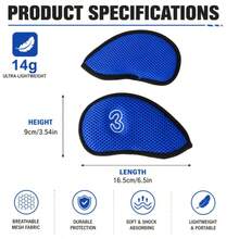 Golf Iron Club Head Covers, Protective Sleeve, Mesh Fabric Wear-Resistant, Thermal Lining, Protects Golf Iron Heads From Scratches, Simple Classic Style - Multicolor - View 9