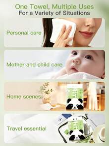 U.Style Extra-Thick And Extra-Wide Dotted-Pattern Face Towel 160 Count, Bamboo Fiber Material Skin-Friendly Facial Cleansing Cloth, Soft & Skin Friendly Face Towelettes Disposable, Facial Tissue Wipes For Women Cleansing - White - View 9