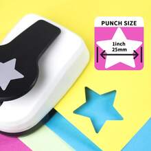 1英吋 25mm 星形紙孔打孔器，日常時尚星形，1英吋 25mm DIY 便攜式，適用於紙藝手工、卡片製作、剪貼簿、手帳記錄、學生使用 - 1 inch 25mm Star Puncher - 查看 8