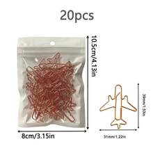 10/20/40pcs Creative Airplane Shaped Gold Rose Color Metal Paper Clips, Office Supplies, Suitable For Planner, Notebook, Card Packaging, Office School Stationery Gift - Airplane - View 21