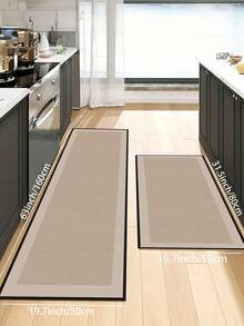 1 pièce Tapis de cuisine en terre de diatomée absorbante à motif minimaliste couleur chameau clair, tapis de salon, salle de bain, buanderie, chambre, intérieur/extérieur, bureau, couloir, paillasson antidérapant, décoration de chambre pour les vacances, couloir, tapis de zone de jeu et d'étude - Camel - Voir 5