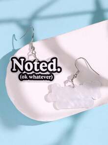 1對獨特搞怪趣味精緻勵志優雅標語「Noted. Ok Whatever」壓克力耳環 女款日常穿戴飾品 - 彩色 - 查看 4