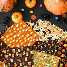 12 Sheets Halloween Themed Scrapbook Paper - Vintage Spooky Skull, Pumpkin, Ghost, Witch, Cat, Bat Patterns Handmade Paper, Suitable For Scrapbooking, Junk Journal, Card Making And DIY Projects, Halloween Decoration - Multicolor - View 4