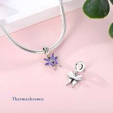 1pc S925 Sterling Silver Butterfly Pendant Bead, Multiple Gradient Colorful Enamel & Cubic Zirconia Butterfly Designs, Transparent Wings With Exquisite Rhinestone Inlay, Comes With Gift Box, Suitable For Bracelets & Necklaces, Romantic Girly Style, For Handmade DIY Jewelry Making & Daily Wear Gift - Multicolor - View 11