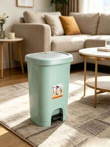 18L Large-Capacity Pedal Trash Can With Sealed Lid For Odor Prevention, Made Of Thickened Durable Plastic, Suitable For Home Kitchens, Bathrooms And Living Rooms; Step-To-Open Design Keeps Hands Clean - Multicolor - View 4