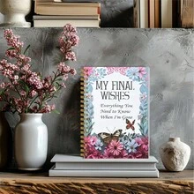 DANPERJI 1pc A5 Pastel Floral Butterfly Print My Final Wishes Planner Journal, For Recording Personal Records, Important Contacts & Insurance Information, Family Legacy & End-Of-Life Details Organization, Preprinted Multi-Topic Legal & Personal Info Inner Pa - Multicolor - View 4