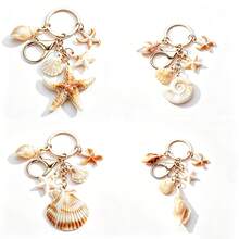 1 Set 4pcs Unisex Dual-Color Acrylic Conch Shell, Cloud, Small Shell, Starfish Keychain Pendant Summer Beach Series Gift For Friends Key Chain - Multicolor - View 8