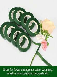 Green Floral Tape, Strong Adhesive Packaging Material, Handmade DIY Flower Stem Decorative Tape For Bouquets And Gardening - Green - View 9