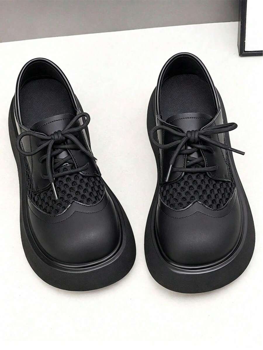 Thick Sole Loafers, New Arrival Shoes, Height Increasing For Petite, Casual Shoes - Black - View 1